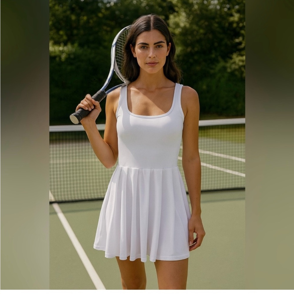 White Sleeveless Tennis Dress